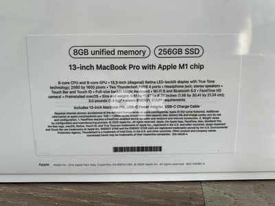 2020 Apple MacBook Pro 13" with Apple M1 8GB Ram 256GB SSD Brand New 1